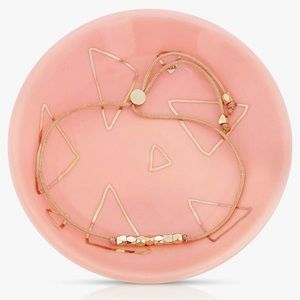 NWT 14k Gold Bead Bracelet with Jewelry Trinket Ring Dish Tray Holder Organizer